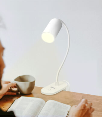 LogiLink LED-leeslamp met klemvoet, wit