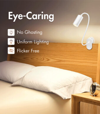 LogiLink LED-leeslamp met klemvoet, wit