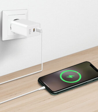 LogiLink USB-C wandlader, 2x USB-C PD, wit, 65 Watt