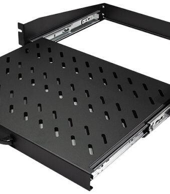 LogiLink 19 inch legbord met handgreep, 2 HE, uitschuifbaar, zwart