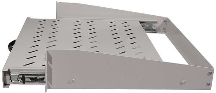 LogiLink 19 inch legbord met handgreep, 2 HE, uitschuifbaar, lichtgrijs