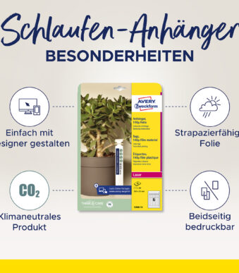 AVERY Zweckform ophanglusjes, folie, 160 x 17 mm, wit