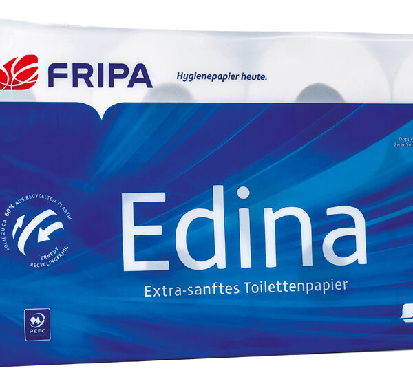 Fripa Edina Toiletpapier 4-laags, hochwit, 8 rollen