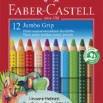 Faber-Castell Driehoekige Gekleurde Potloden Jumbo Grip, Etui met 12 Stuks