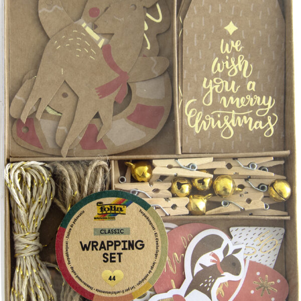 Folia verpakkingsset Classic 44-delig cadeaupapier accessoires