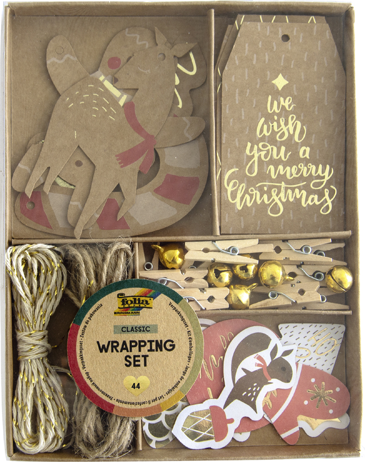 Folia verpakkingsset Classic 44-delig cadeaupapier accessoires Folia verpakkingsset Classic 44-delig cadeaupapier accessoires