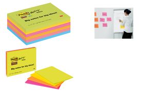 Post-it Super Sticky vergadernotities 203 x 153 mm, gekleurd assortiment
