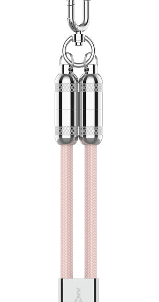 ANSMANN Smartphone Lanyard Kabel, USB-C naar Lightning, roze