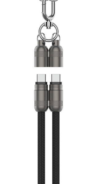 ANSMANN Smartphone Lanyard Kabel, USB-C naar USB-C, zwart