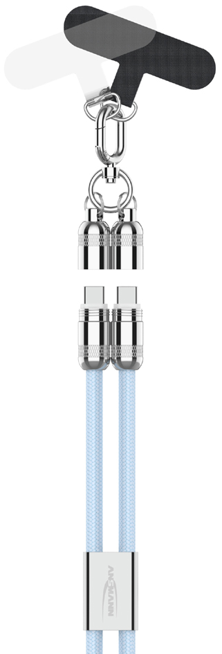 ANSMANN Smartphone Lanyard Kabel USB-C naar USB-C blauw