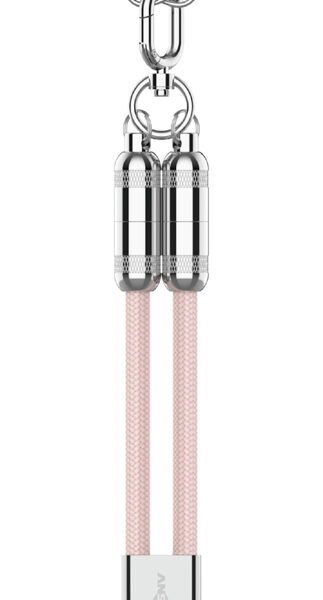ANSMANN Smartphone Lanyard Kabel, USB-C naar USB-C, roze
