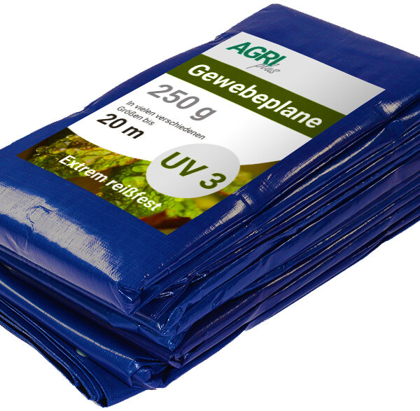 AGRIplus dekzeil met ogen, 4 x 6 m, blauw, 250 g/m²