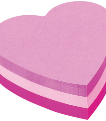 Post-it plaknotities kubusvorm hart, 70 x 70 mm, 3 kleuren roze