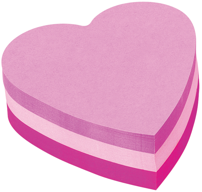 Post-it plaknotities kubusvorm hart, 70 x 70 mm, 3 kleuren roze Post-it plaknotities kubusvorm hart, 70 x 70 mm, 3 kleuren roze