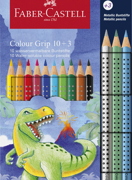 Faber-Castell driehoekige kleurpotloden Colour GRIP Dino set 10+3 stuks