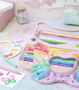 FABER-CASTELL driehoekige kleurpotloden GRIP SPARKLE, cadeauset