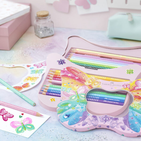 FABER-CASTELL driehoekige kleurpotloden GRIP SPARKLE, cadeauset