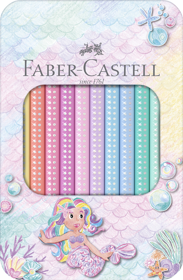 FABER-CASTELL driekantige kleurpotloden Jumbo SPARKLE, 10 stuks in etui FABER-CASTELL driekantige kleurpotloden Jumbo SPARKLE, 10 stuks in etui