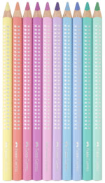 FABER-CASTELL driekantige kleurpotloden Jumbo SPARKLE, 10 stuks in etui