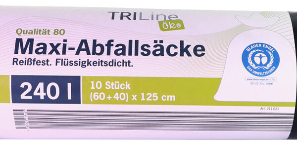 Secolan TRILine afvalzakken 240 liter groen/zwart