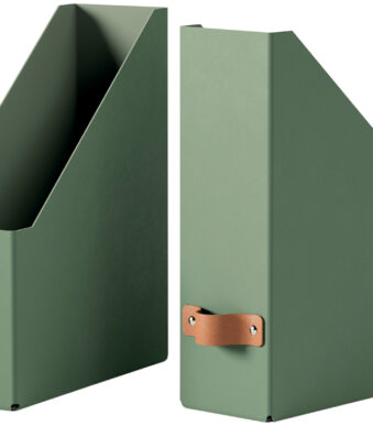 LEITZ Tijdschriftenhouder-set Puro, A4, karton, saliegrooen