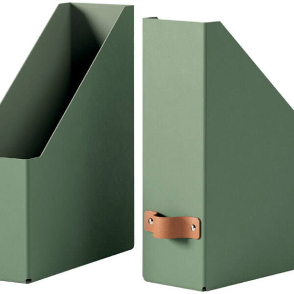 LEITZ Tijdschriftenhouder-set Puro, A4, karton, saliegrooen