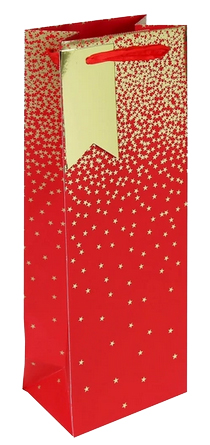 Clairefontaine Kerstfles cadeauzak 'Rode Sterrenregen