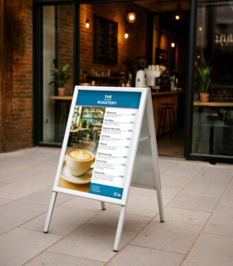 EUROPEL Stoepbord Economy Outdoor A1 zilver aluminium kliklijst