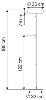 UNiLUX LED-vloerlamp COCOON, hoogte 1800 mm, zwart