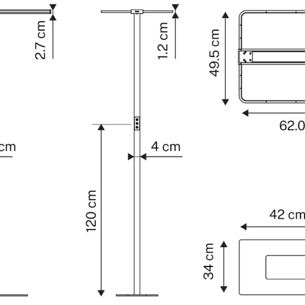 UNiLUX Atlas LED vloerlamp 1950 mm, zwart