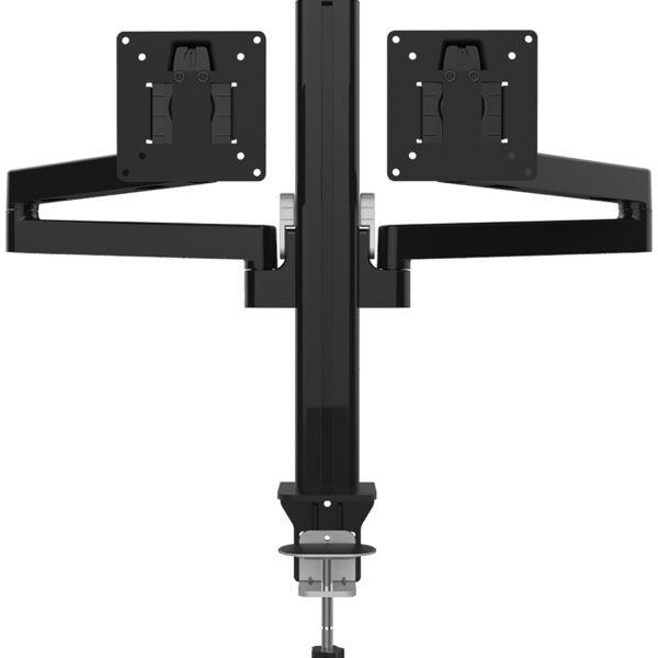 UNiLUX AXIO dubbele monitorarm met klembevestiging, zwart