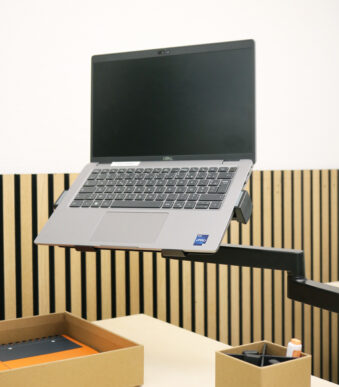 UNiLUX AXIO notebookhouder, staal met siliconen pads, zwart