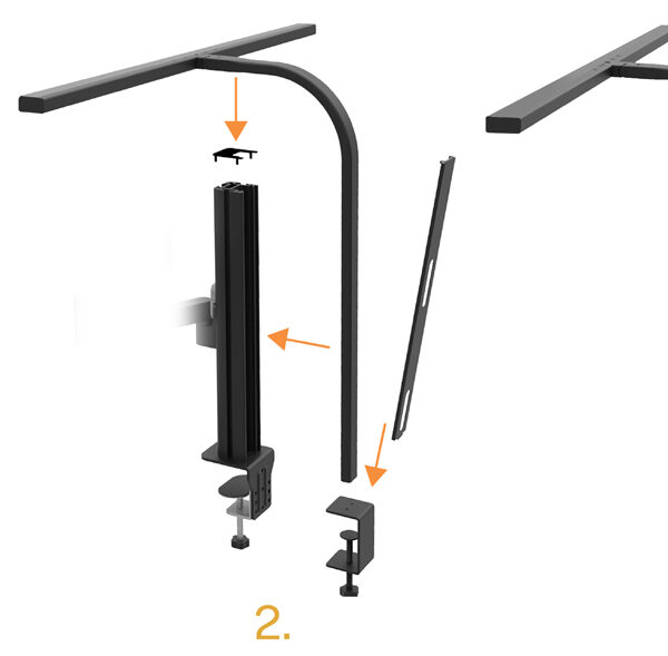 UNiLUX LED-bureaulamp STRATA LUMINO SCREEN met monitorarm
