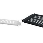 LogiLink 19 inch vaste legbord, 1 HE, vast ingebouwd, 250 mm, zwart.