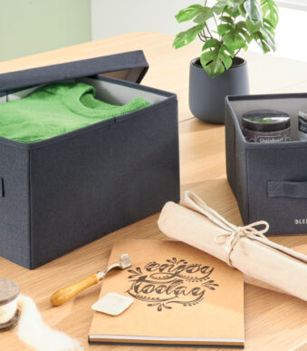 LEITZ Opbergbox van stof, maat M, set van 2, fluweelgrijs