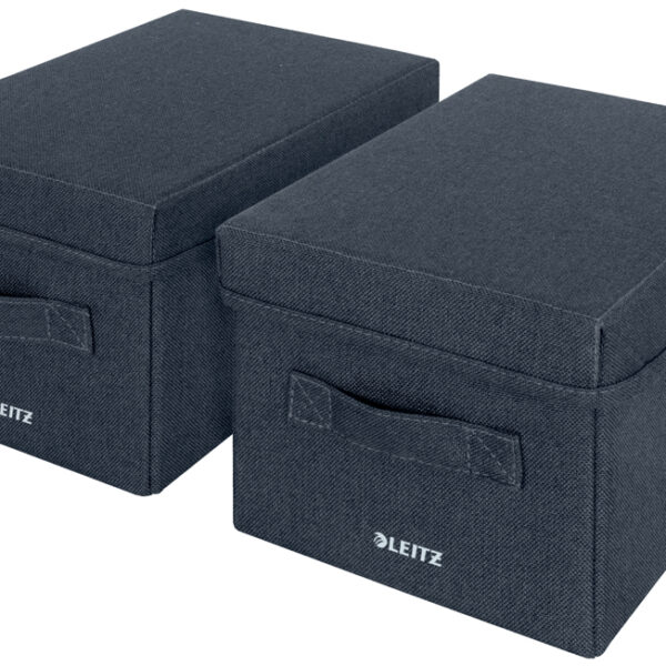 LEITZ Opbergbox van stof, maat S, set van 2, fluweelgrijs
