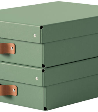LEITZ Opbergdoos-set Puro, karton, 8 liter, saliegroen