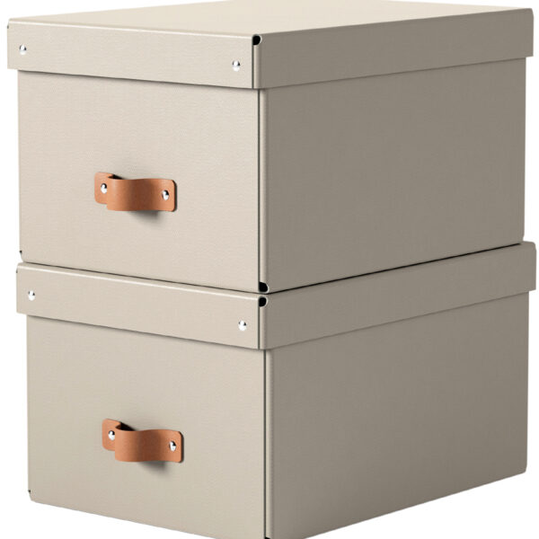 LEITZ Opbergdoos-set Puro, karton, 17 liter, beige