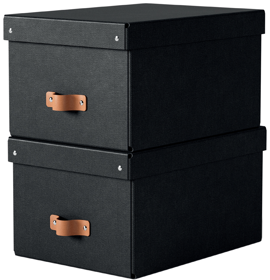 LEITZ Opbergdoos-Set Puro, karton, 17 liter, zwart LEITZ Opbergdoos-Set Puro, karton, 17 liter, zwart