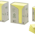 Post-it Zelfklevende Memo's Recycling, 76 x 76 mm, geel