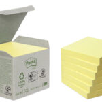 Post-it Zelfklevende memoblaadjes gerecycled, 76 x 76 mm, geel