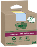 Post-it Super Sticky zelfklevende notitieblokjes, 76 x 76 mm, gekleurd