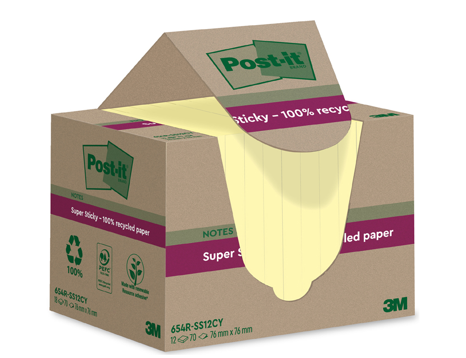 Post-it Super Sticky zelfklevende notitieblokjes, 76 x 76 mm, geel Post-it Super Sticky zelfklevende notitieblokjes, 76 x 76 mm, geel