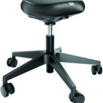 LEITZ Ergo zithocker met wielen en comfortzitting, zwart