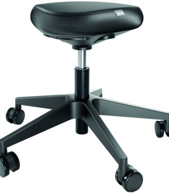 LEITZ Ergo zithocker met wielen en comfortzitting, zwart
