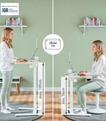 LEITZ Ergo Compact zit-sta werkstation, inklapbaar, wit