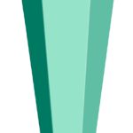 Knutselcornuut met sluiting, 850 mm, mintgroen