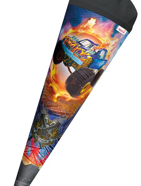 Schoudertasje 'Monstertruck Brand', rond, 70 cm