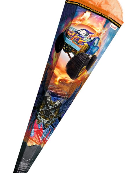 Roth schoudertornister 'Monstertruck Fire', hoekig, 85 cm.