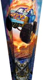 Roth schoudertornister 'Monstertruck Fire', hoekig, 85 cm.